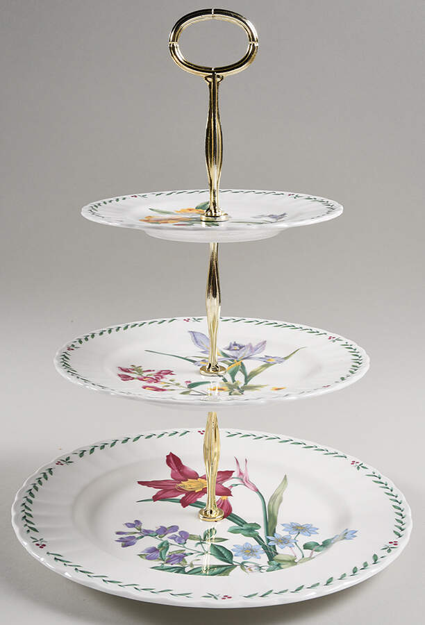 Summer Symphony 13 7/8"-14 1/4" 3-Tiered Serving Tray(DP,SP,BB) HC by Mikasa-1