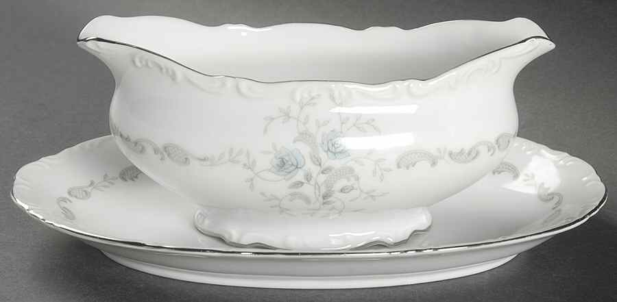 Sweet Briar Gravy Boat & Underplate/Relish by Mikasa-1