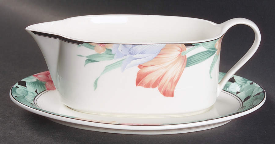Tapestry Garden Gravy Boat & Underplate by Mikasa-1