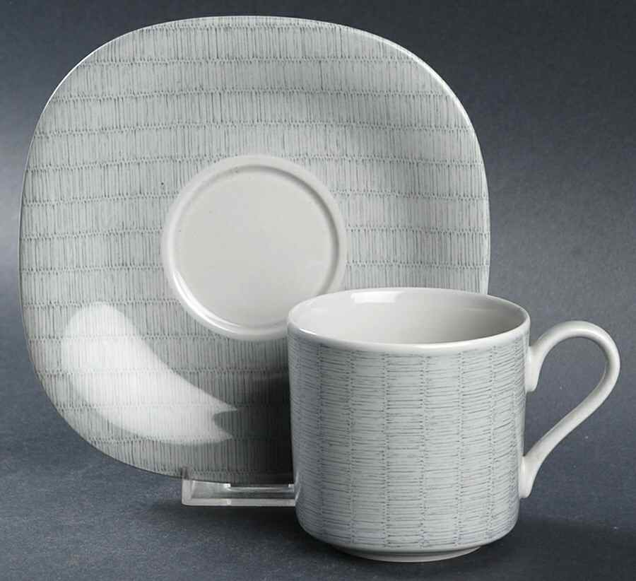 Tatami Gray Flat Cup & Saucer Set by Mikasa-1