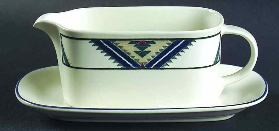 Tahoe Gravy Boat & Underplate (Relish/Butter) by Mikasa-1