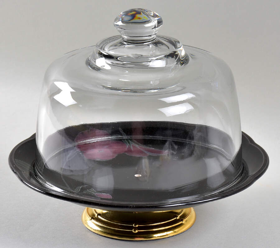 Tango 6 1/2"-7 1/2" Footed Cheese Plate w/ Glass Dome HC by Mikasa-1