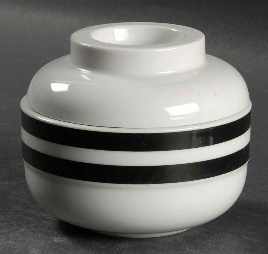 Tangent Black Sugar Bowl & Lid by Mikasa-1