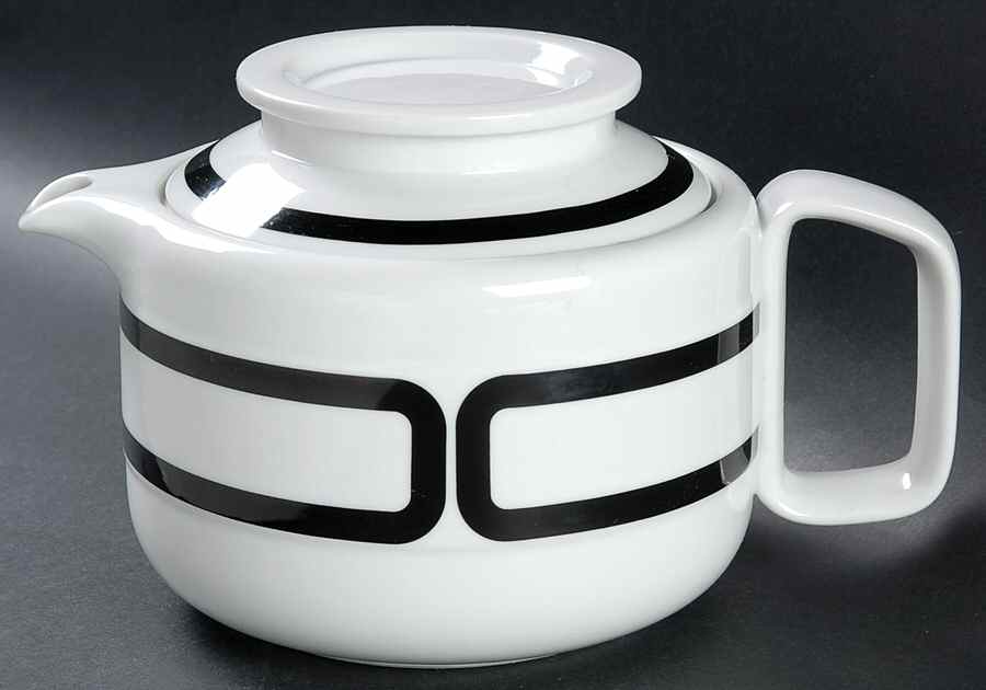 Tangent Black Teapot & Lid by Mikasa-1