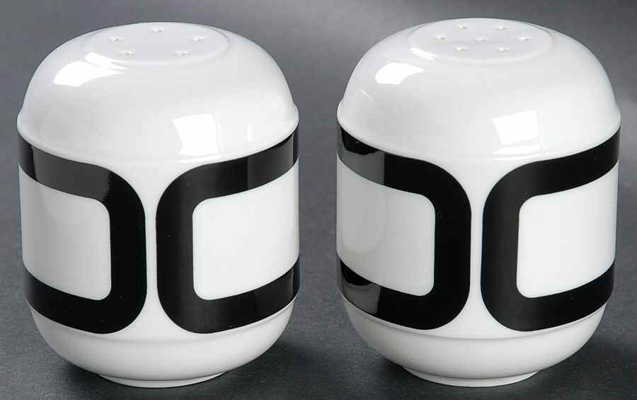 Tangent Black Salt & Pepper Set by Mikasa-1
