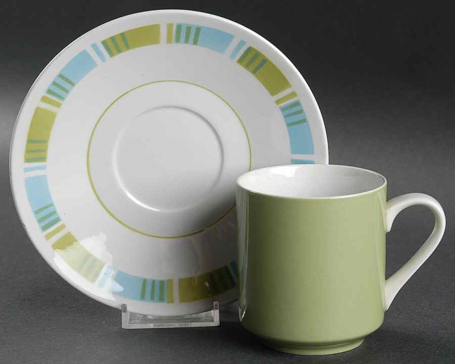 Tartan Flat Cup & Saucer Set by Mikasa-1