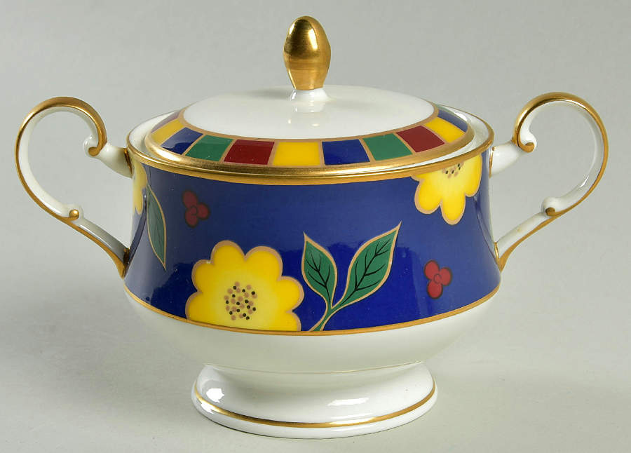 Tea Ceremony Cobalt Blue Sugar Bowl & Lid by Mikasa-1