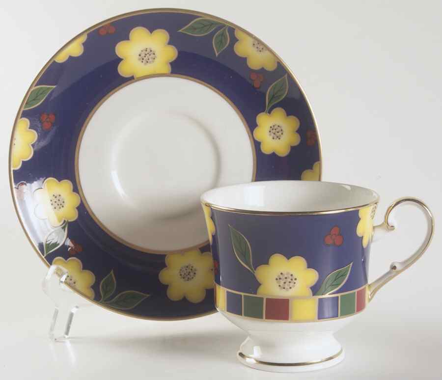 Tea Ceremony Cobalt Blue Footed Cup & Saucer Set by Mikasa-1