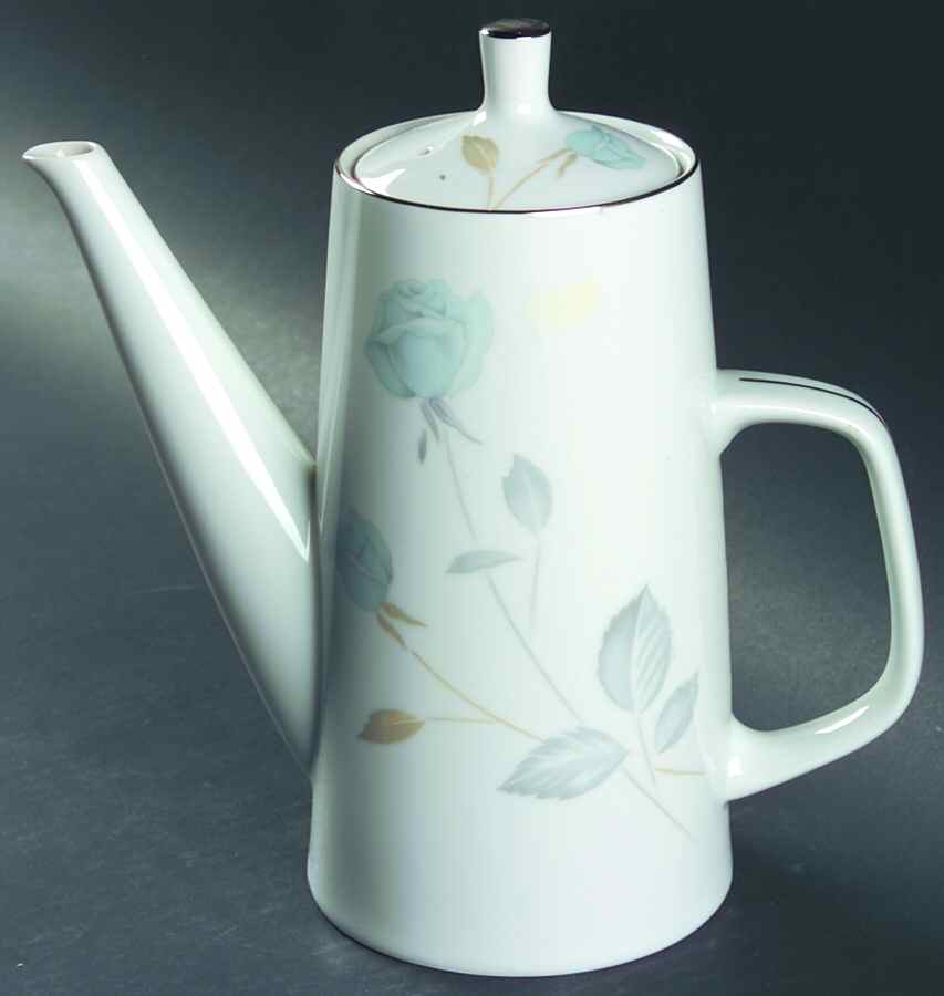 Tea Rose Blue Coffee Pot & Lid by Mikasa-1