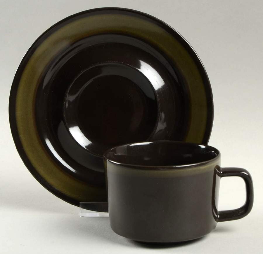 Terrazo Green Flat Cup & Saucer Set by Mikasa-1