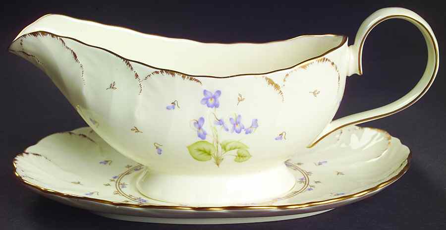 Tender Violets Gravy Boat & Underplate by Mikasa-1