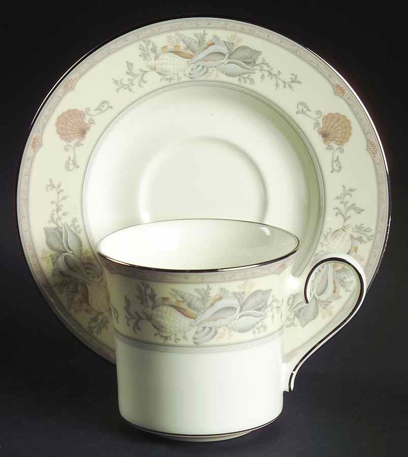Tiffany Bay Flat Cup & Saucer Set by Mikasa-1