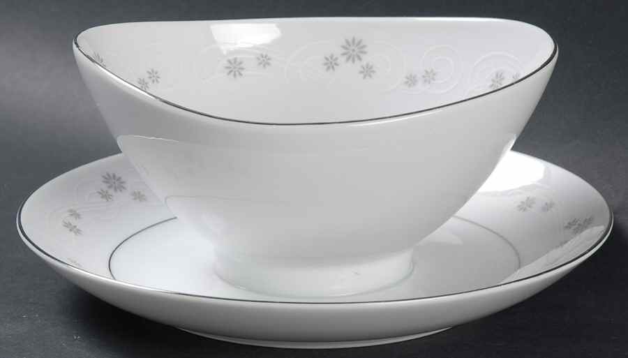 Tiffin Gravy Boat with Attached Underplate by Mikasa-1
