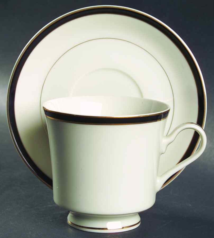 Trafalgar Footed Cup & Saucer Set by Mikasa-1