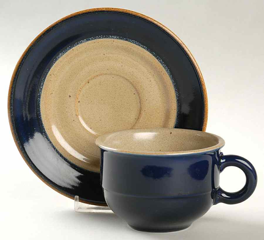 True Blue Flat Cup & Saucer Set by Mikasa-1