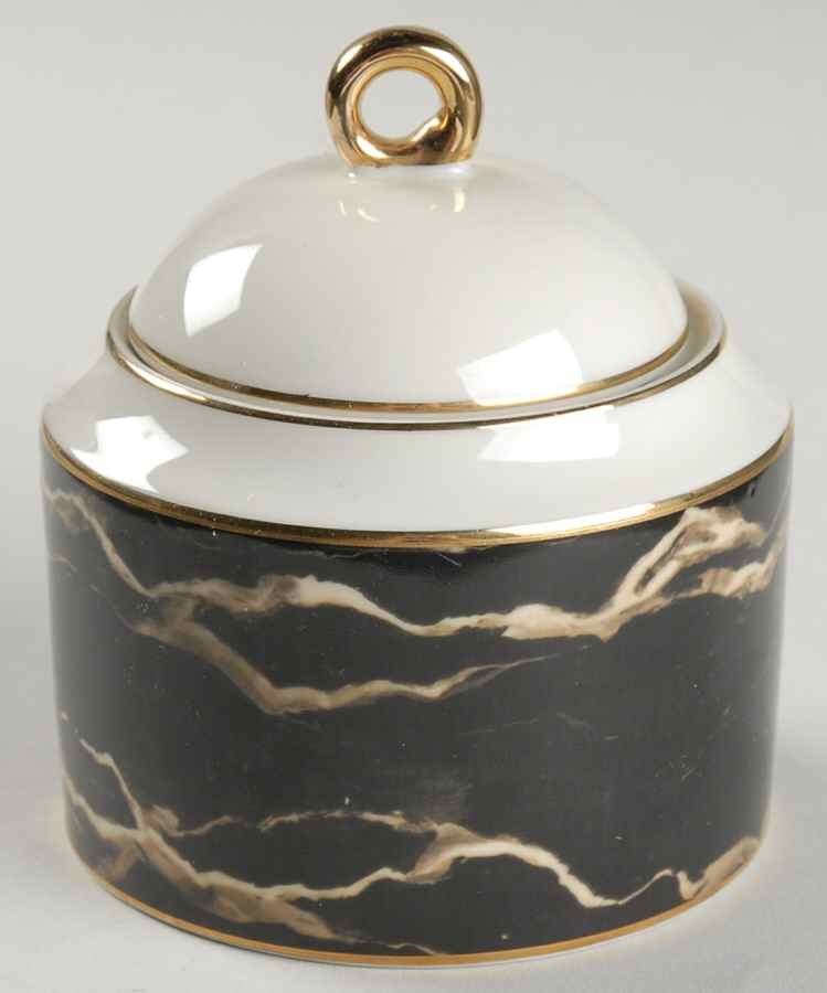 Travertine Black Sugar Bowl & Lid by Mikasa-1