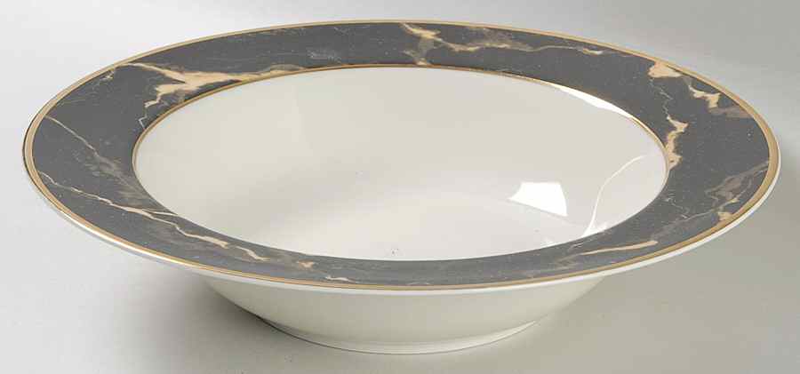 Travertine Black 10" Round Vegetable Bowl by Mikasa-1