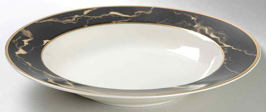 Travertine Black Rim Soup Bowl by Mikasa-1