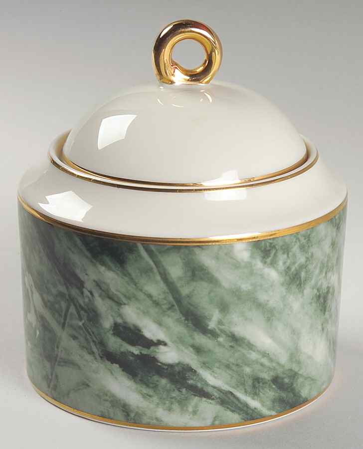 Travertine Green Sugar Bowl & Lid by Mikasa-1