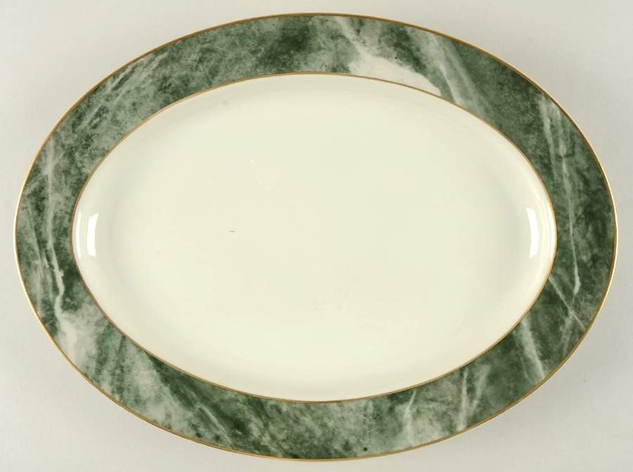 Travertine Green 14" Oval Serving Platter by Mikasa-1