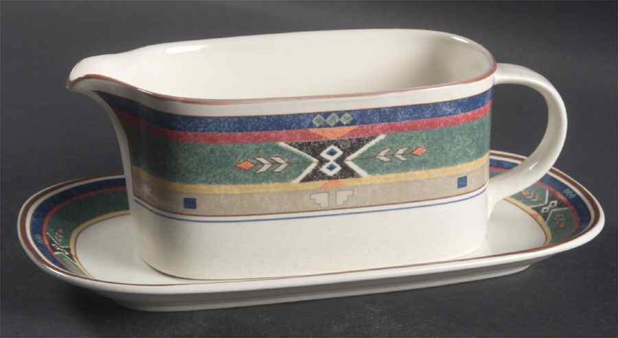 Triba Gravy Boat & Underplate (Relish/Butter) by Mikasa-1