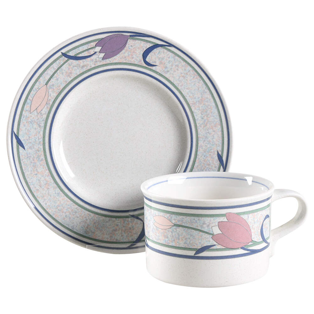 Tropical Island Flat Cup & Saucer Set by Mikasa-1