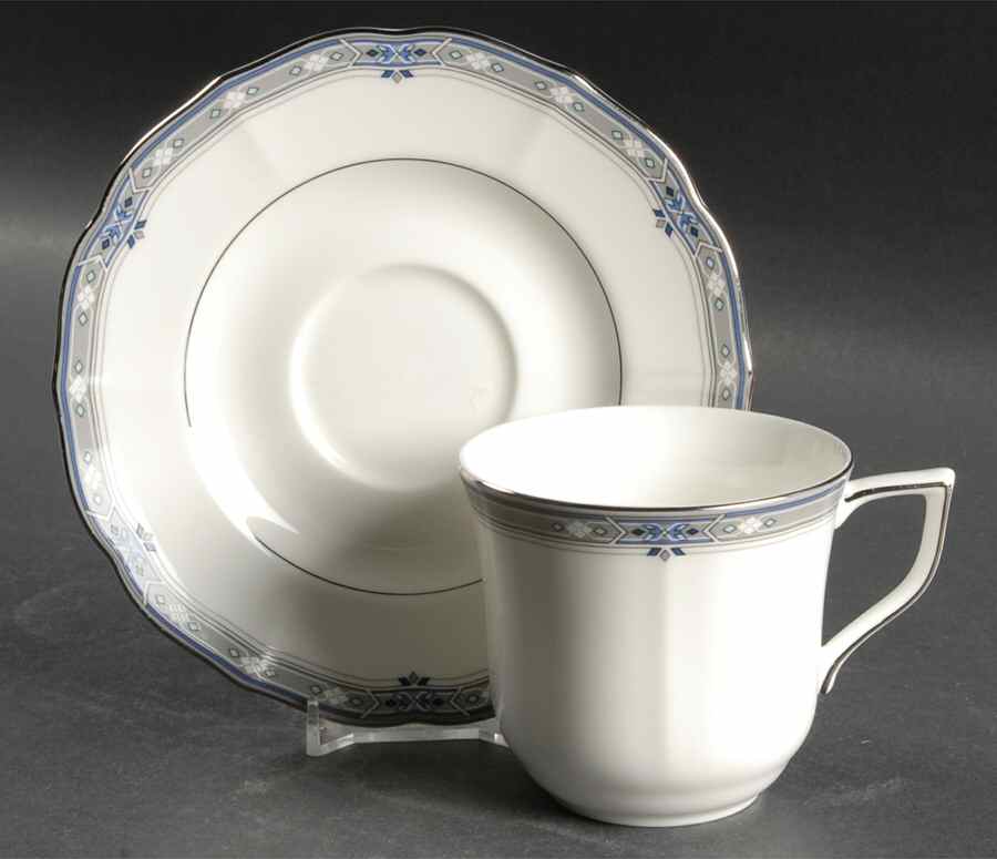 Trousseau (CAP04, Bone China) Flat Cup & Saucer Set by Mikasa-1