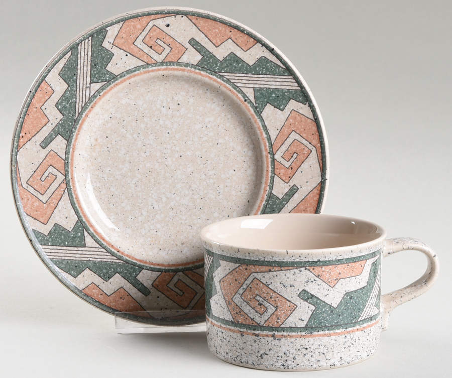 Tribal Song Flat Cup & Saucer Set by Mikasa-1