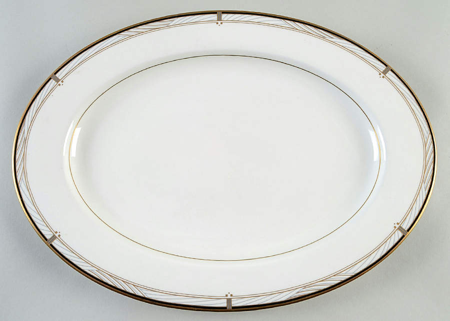 Tuscany Black 15" Oval Serving Platter by Mikasa-1