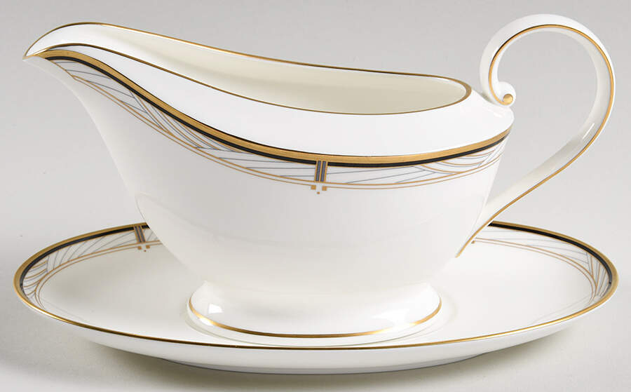 Tuscany Black Gravy Boat & Underplate by Mikasa-1