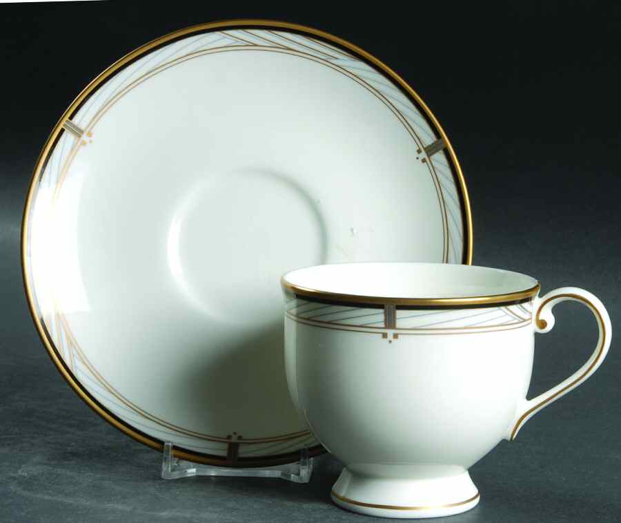 Tuscany Black Footed Cup & Saucer Set by Mikasa-1