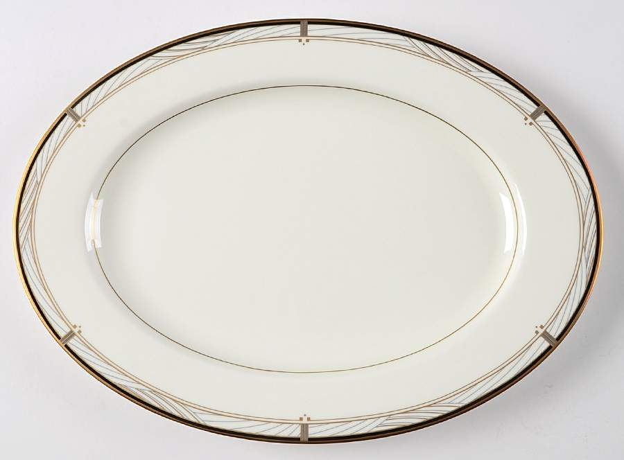 Tuscany Black 12" Oval Serving Platter by Mikasa-1