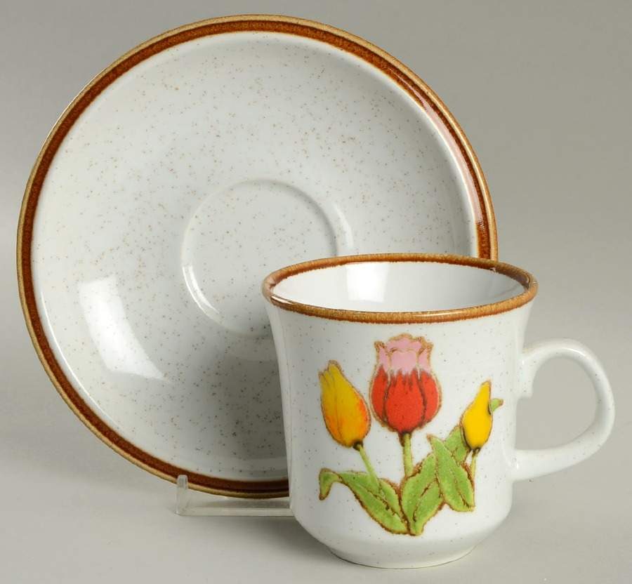 Tulip Time Flat Cup & Saucer Set by Mikasa-1
