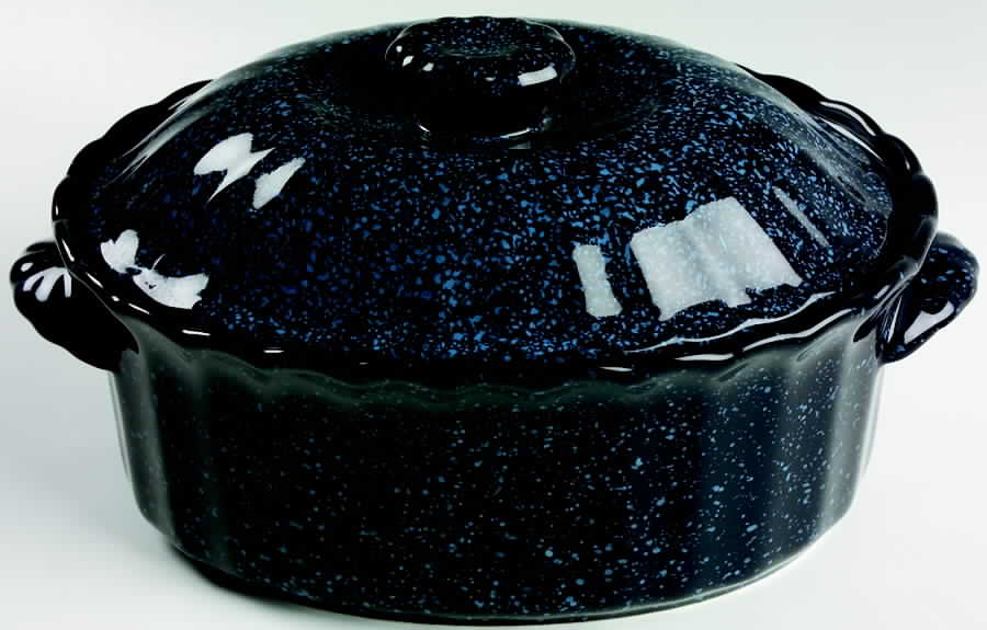 Ultrastone Black Granite 2 Quart Oval Covered Casserole by Mikasa-1