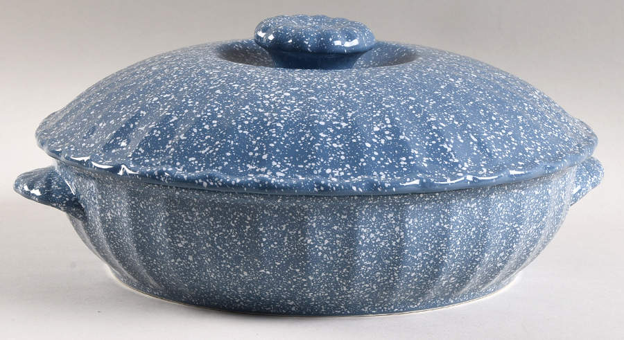 Ultrastone Country Blue Round Covered Vegetable by Mikasa-1