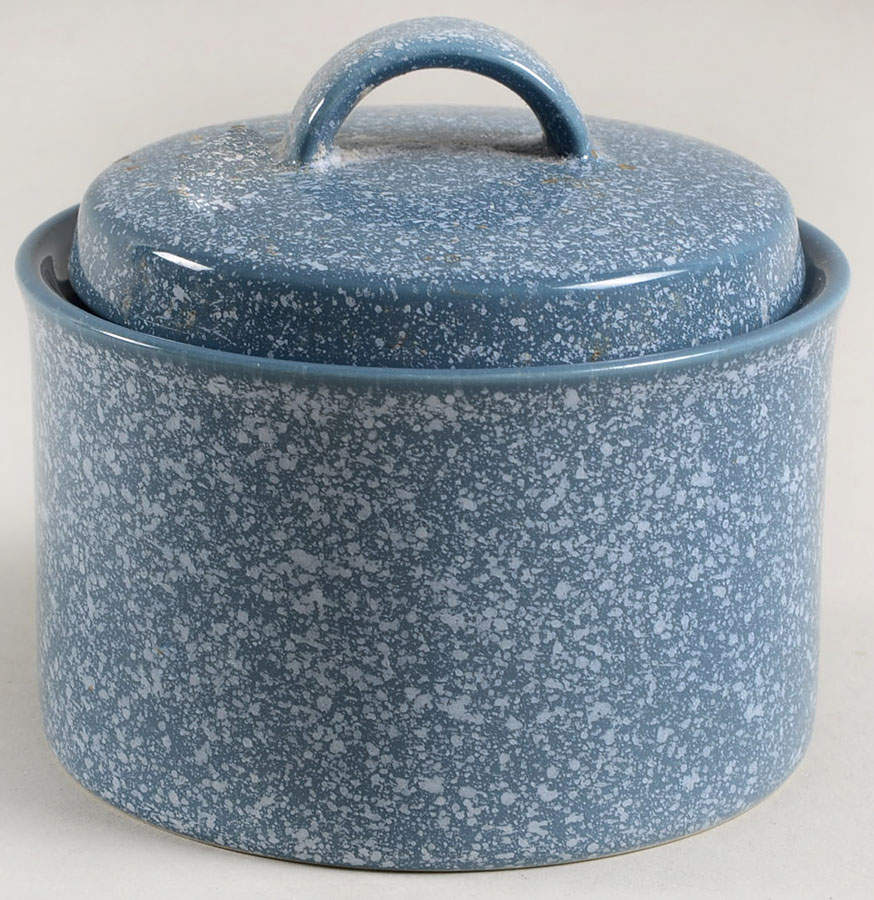 Ultrastone Country Blue Sugar Bowl & Lid by Mikasa-1