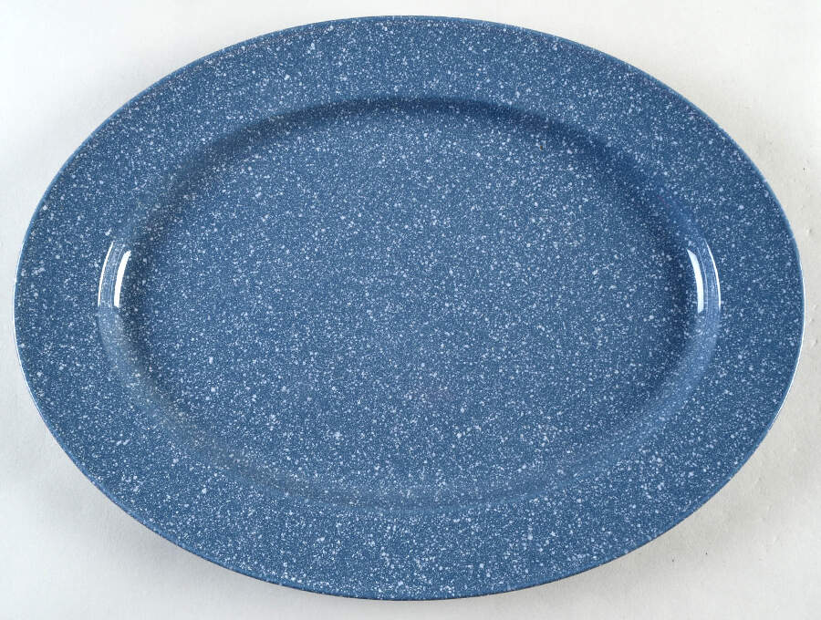 Ultrastone Country Blue 15" Oval Serving Platter by Mikasa-1