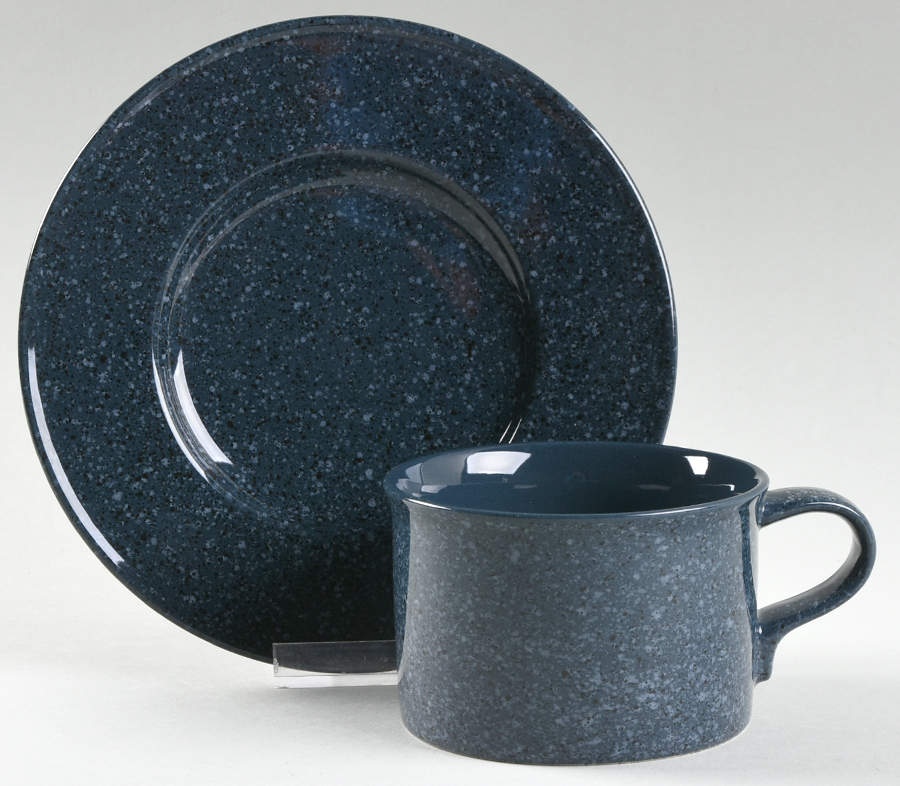 Ultrastone Blue Granite Flat Cup & Saucer Set by Mikasa-1