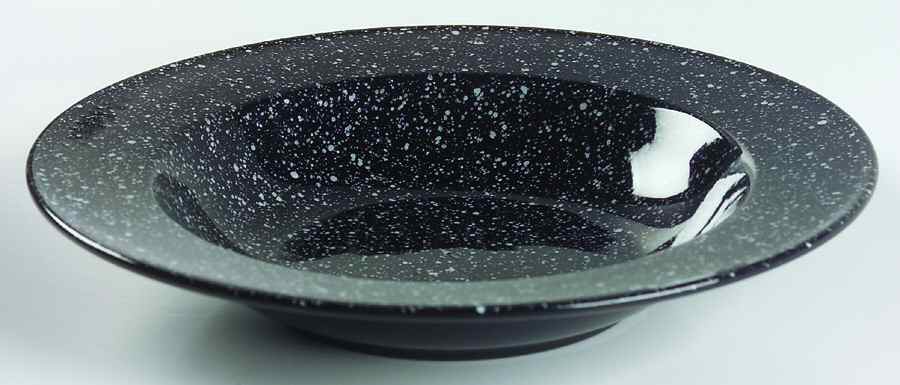 Ultrastone Black White Large Rim Soup Bowl by Mikasa-1