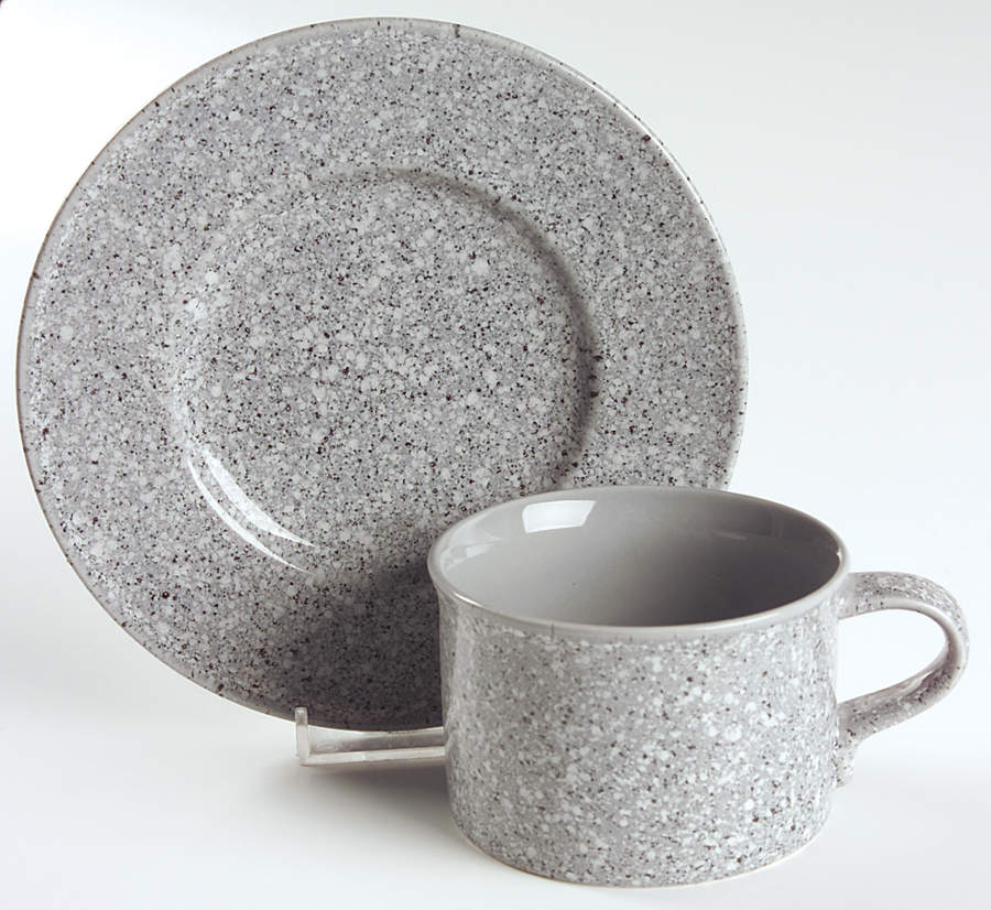 Ultrastone Grey Flat Cup & Saucer Set by Mikasa-1