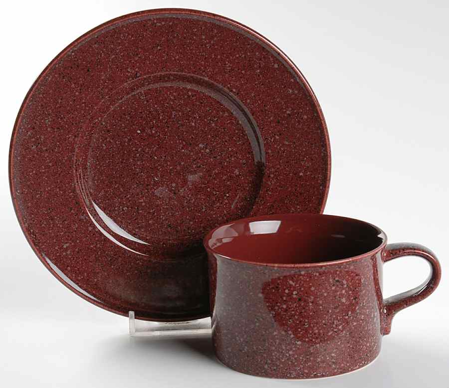 Ultrastone Terra Cotta Flat Cup & Saucer Set by Mikasa-1