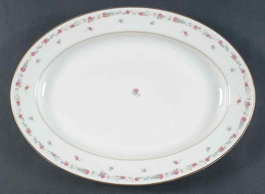 Vassar Rose 14" Oval Serving Platter by Mikasa-1