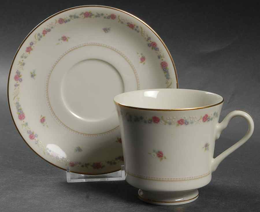 Vassar Rose Footed Cup & Saucer Set by Mikasa-1