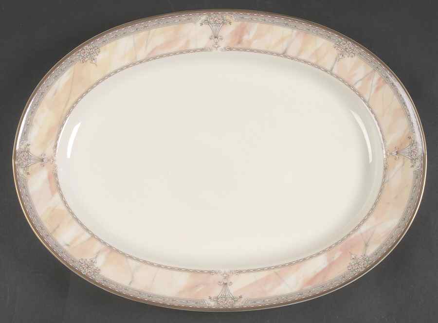Venetian Marble 14" Oval Serving Platter by Mikasa-1