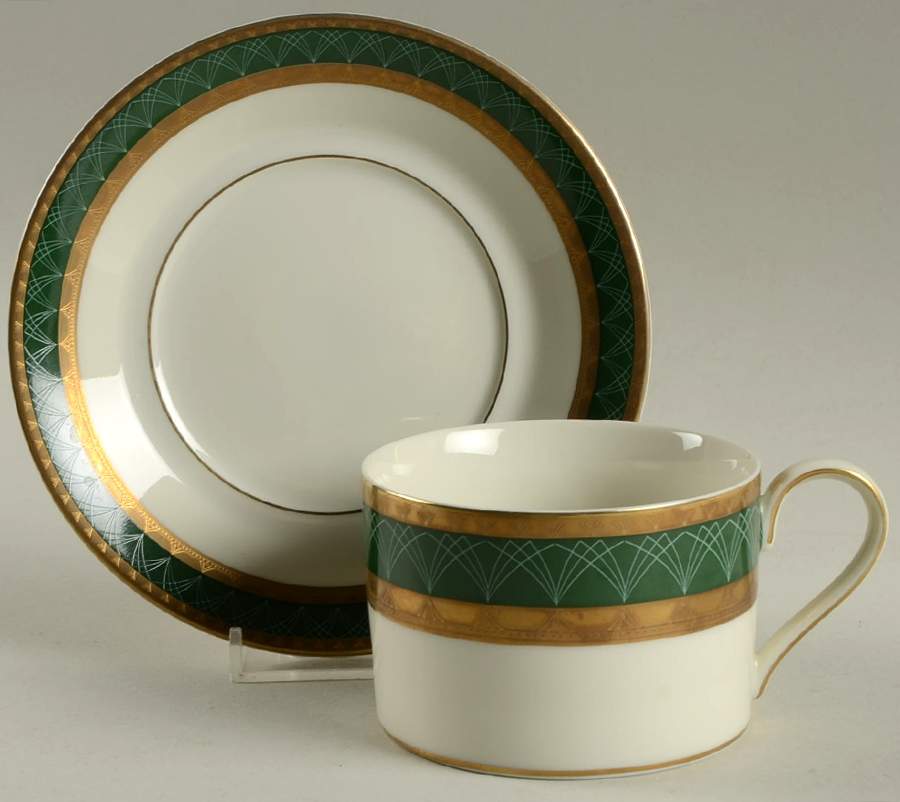 Ventana Emerald Flat Cup & Saucer Set by Mikasa-1