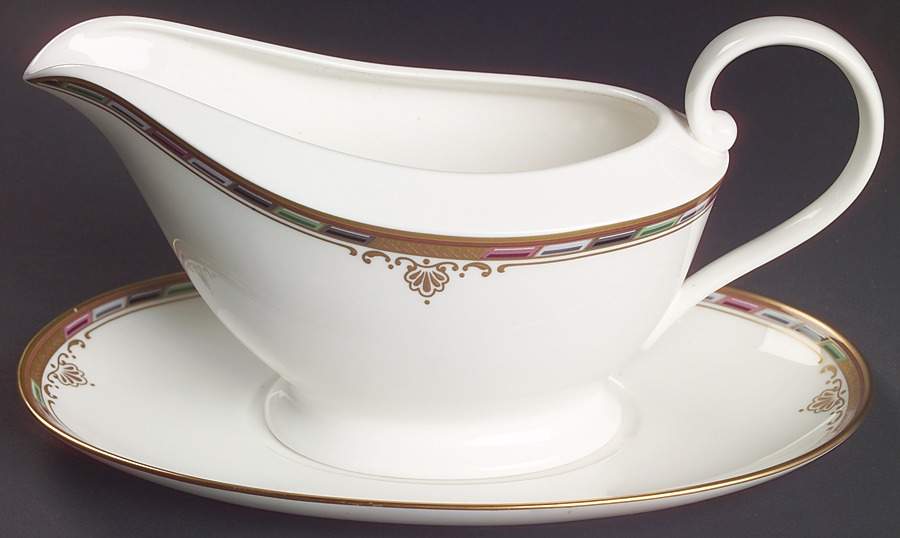 Venetian Palace Gravy Boat & Underplate by Mikasa-1