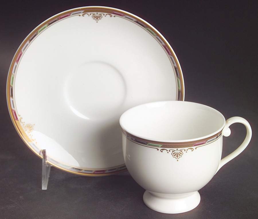 Venetian Palace Footed Cup & Saucer Set by Mikasa-1