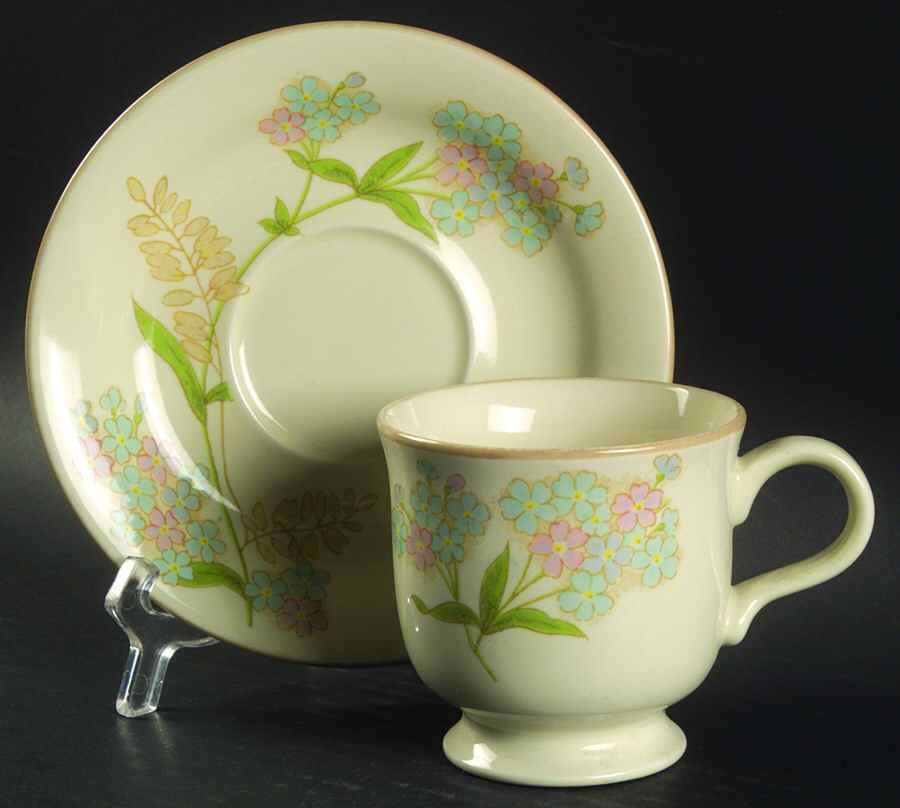 Verbena Footed Cup & Saucer Set by Mikasa-1