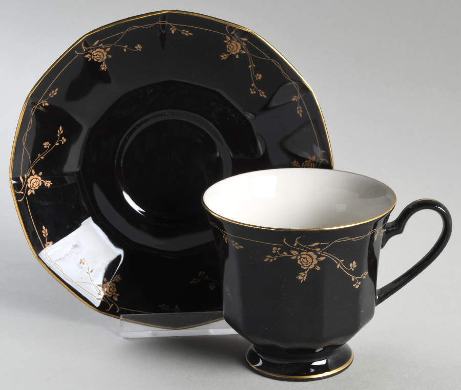 Velvet Rose Footed Cup & Saucer Set by Mikasa-1