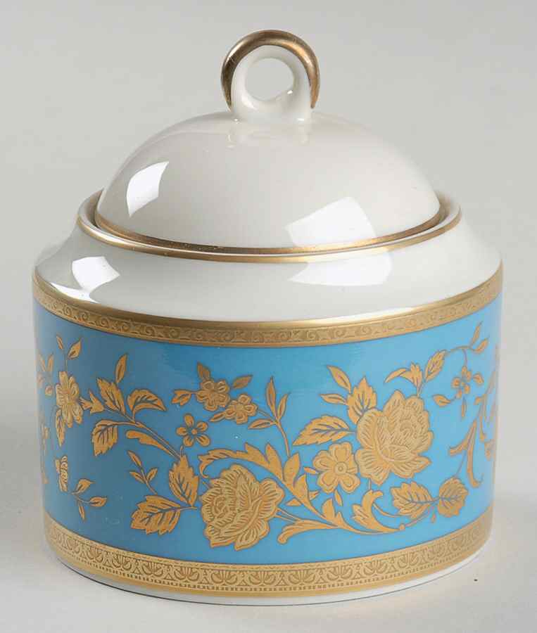 Victorian Blue Sugar Bowl & Lid by Mikasa-1